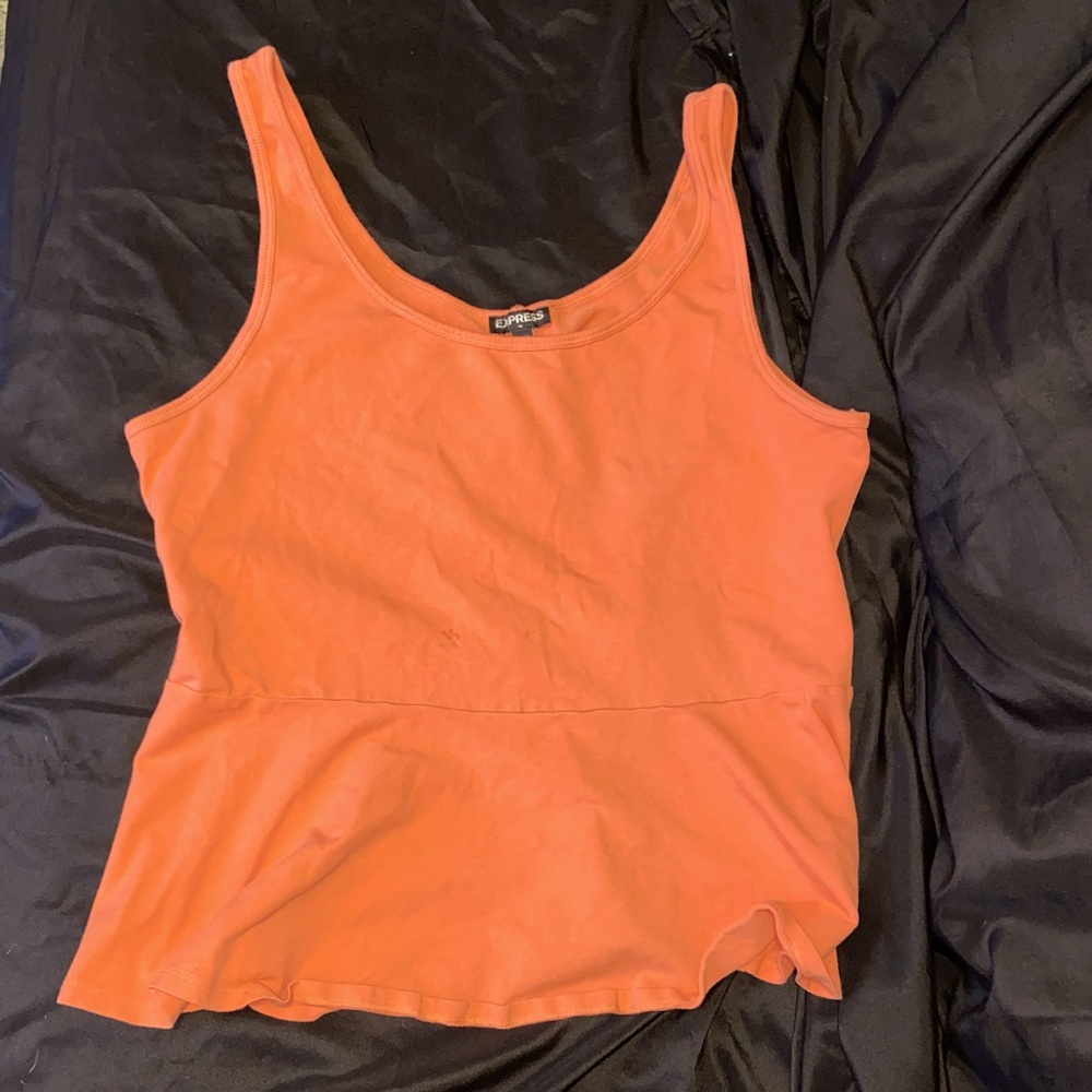Orange peplum tank